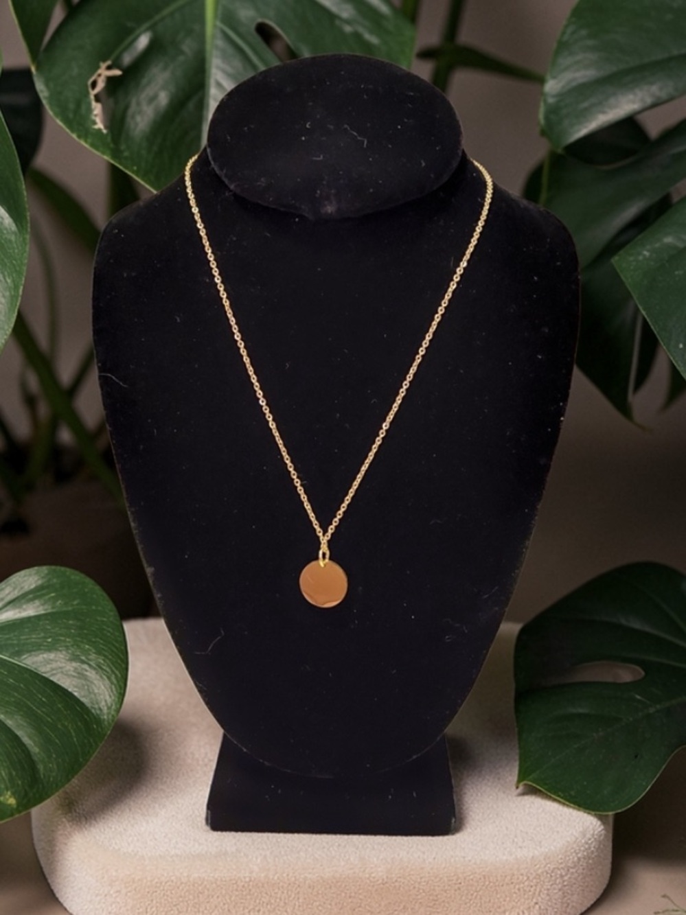 Plunder Design Gold-tone Disc Pendant Necklace. 18" + 3" extension. New. - Picture 2 of 3